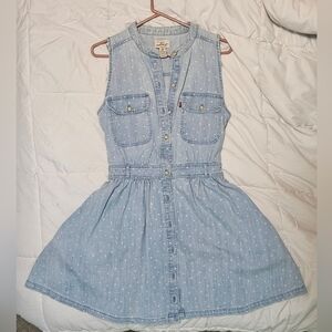 Levi's Sleeveless Denim Dress With Horseshoe Print- MED